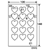 LB-PKJP10 インクジェット用フォト光沢チビシール(ハート) LB-PKJP10 / インクジェット用フォト光沢チビシール(ハート)