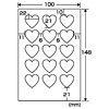 LB-PKJP10 / インクジェット用フォト光沢チビシール(ハート)