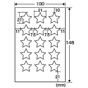 LB-PKJP9 / インクジェット用フォト光沢チビシール(星)