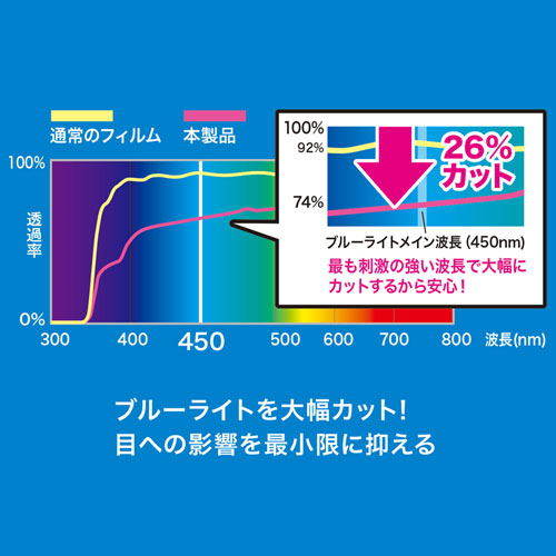 LCD-IPAD11BC / iPad Pro 12.9インチ 第3～6世代用ブルーライトカット指紋防止光沢フィルム