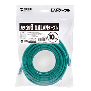LKB6-10G / カテゴリ6単線LANケーブル（グリーン・10m）