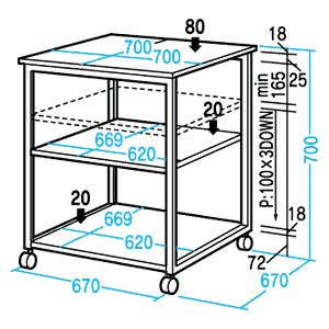 LPS-T104 / レーザープリンタスタンド（W700×D700mm）