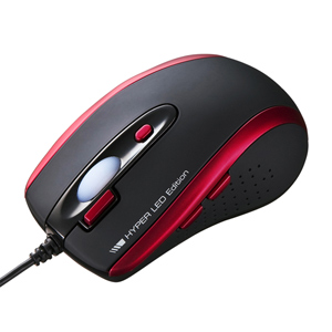 MA-125HBKR / 有線ハイパーLEDマウス(ブラック×レッド)