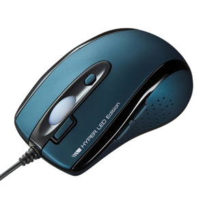 MA-125HG / 有線ハイパーLEDマウス(エメラルドグリーン)