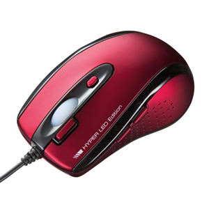 MA-125HR / 有線ハイパーLEDマウス(レッド)