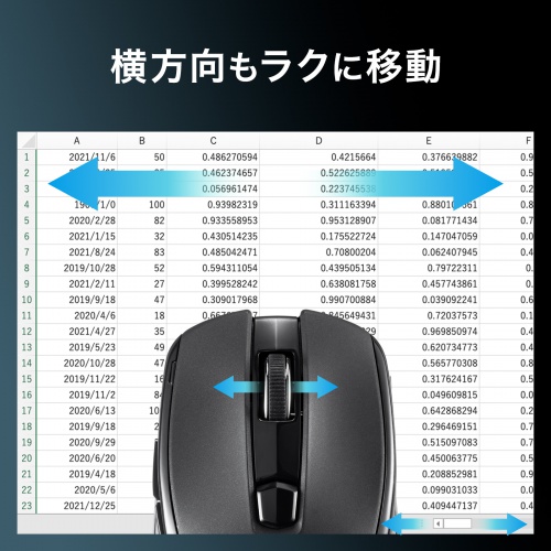 MA-BBHT616BK / Bluetooth高速スクロールマウス（チルトホイール・6ボタン）