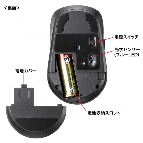 MA-BBS529BK / 静音Bluetoothマウス（チルトホイール・高速スクロール）