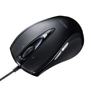 MA-BL112BK / 有線ブルーLEDマウス(5ボタン・チルトホイール)