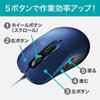 MA-BL114BL 有線ブルーLEDマウス(ブルー) MA-BL114BL / 有線ブルーLEDマウス(ブルー)