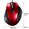 MA-BL123R 有線ブルーLEDマウス(レッド) MA-BL123R / 有線ブルーLEDマウス(レッド)