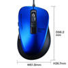 MA-BL156BL 静音有線ブルーLEDマウス(5ボタン・ブルー) MA-BL156BL / 静音有線ブルーLEDマウス(5ボタン・ブルー)