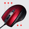 MA-BL168R 静音有線ブルーLEDマウス(5ボタン) MA-BL168R / 静音有線ブルーLEDマウス(5ボタン)