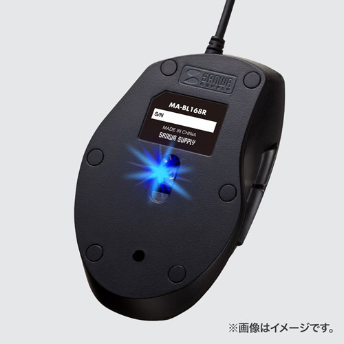 MA-BL168R / 静音有線ブルーLEDマウス（5ボタン）