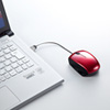 MA-BLMA10R micro USB変換コネクタ搭載ケーブル巻き取りマウス(レッド) MA-BLMA10R / micro USB変換コネクタ搭載ケーブル巻き取りマウス(レッド)