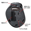 MA-BTBL120BK Bluetooth ブルーLEDマウス(ブラック) MA-BTBL120BK / Bluetooth ブルーLEDマウス(ブラック)