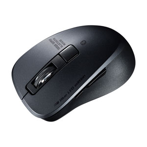 MA-BTBL155BK / 静音Bluetooth 5.0 ブルーLEDマウス(5ボタン・ブラック)