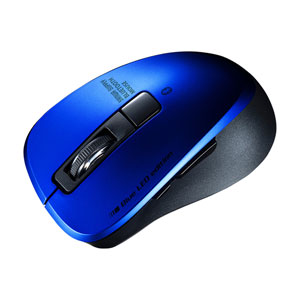 MA-BTBL155BL / 静音Bluetooth 5.0 ブルーLEDマウス(5ボタン・ブルー)