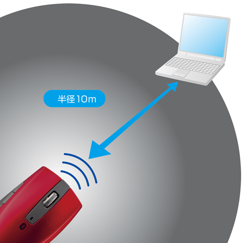 MA-BTBL24R / Bluetooth ブルーLEDマウス(レッド)