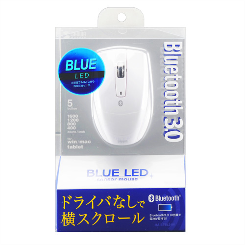 MA-BTBL24W / Bluetooth ブルーLEDマウス(ホワイト)
