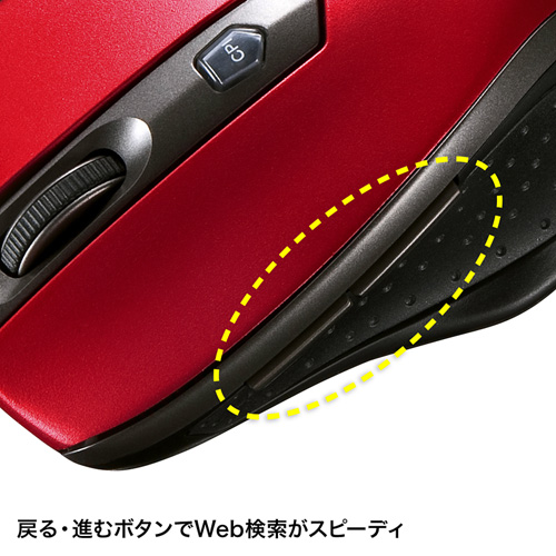 MA-BTBL28R / Bluetooth3.0 ブルーLED静音マウス（レッド）