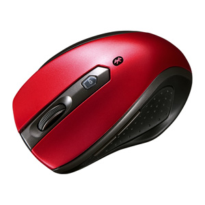 MA-BTBL28R / Bluetooth3.0 ブルーLED静音マウス(レッド)