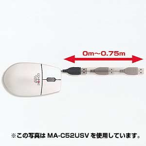 MA-C52UC / ケーブル巻取りマウス(クリアー)