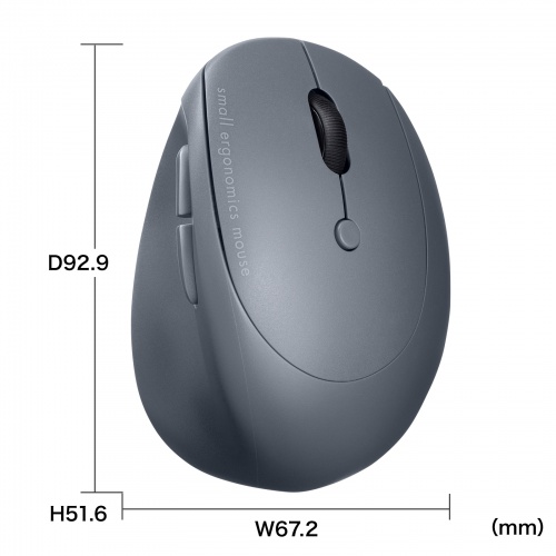 MA-EBBS522BK / 静音Bluetooth小型エルゴノミクスマウス（充電式・5ボタン・ブラック）