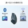 MA-EWBS536BL / 軽量静音ワイヤレスエルゴノミクスコンボマウス（充電式・5ボタン）