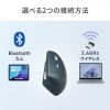 MA-EWBS536BL / 軽量静音ワイヤレスエルゴノミクスコンボマウス（充電式・5ボタン）