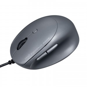 MA-EYBS522BK / 静音小型有線エルゴノミクスマウス(5ボタン)