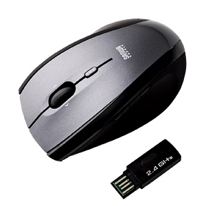 MA-LSW10DS / 2.4Gワイヤレスレーザーマウス(ダークシルバー)
