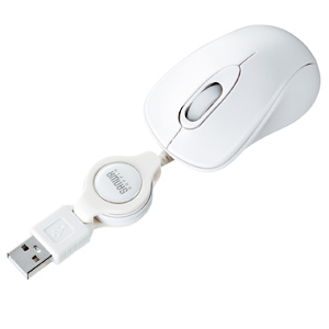 MA-MA6W / ケーブル巻取り光学式マウス(ホワイト)
