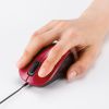 MA-MBSK315R 抗菌・静音有線巻取りブルーLEDマウス(レッド) MA-MBSK315R / 抗菌・静音有線巻取りブルーLEDマウス(レッド)