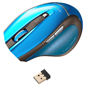 MA-NANOH11BL / 超小型レシーバーワイヤレスブルーテックマウス(ブルー)
