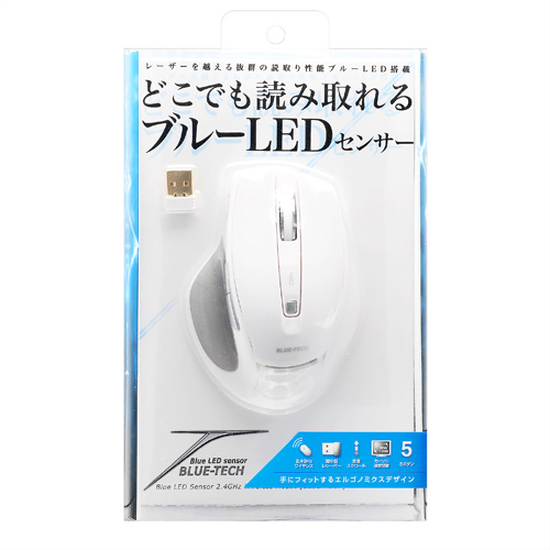 MA-NANOH11W / 超小型レシーバーワイヤレスブルーテックマウス（ホワイト）