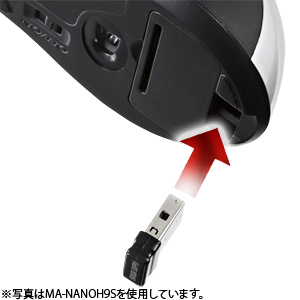MA-NANOH9BK / 超小型レシーバーワイヤレスブルーLEDマウス（ブラック）
