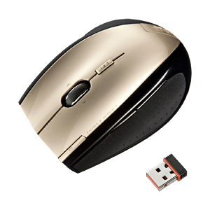 MA-NANOLS7GD / 極小レシーバーワイヤレスレーザーマウス(シャンパンゴールド)