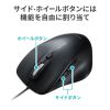 MA-SBL198BKN 静音有線ブルーLEDマウス(5ボタン・ブラック) MA-SBL198BKN / 静音有線ブルーLEDマウス(5ボタン・ブラック)