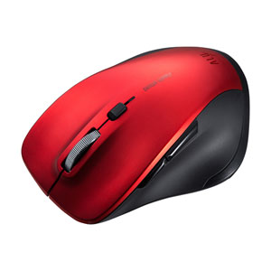 MA-SBTBL197R / 静音Bluetooth 5.0 ブルーLEDマウス(5ボタン・レッド)