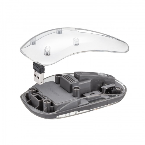 MA-SWBIRS332BK / Bluetoothワイヤレスマウス(透明ケース・充電式・ブラック)
