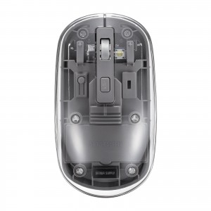 MA-SWBIRS332BK / Bluetoothワイヤレスマウス(透明ケース・充電式・ブラック)