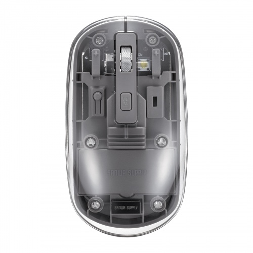 MA-SWBIRS332BK / Bluetoothワイヤレスマウス(透明ケース・充電式・ブラック)