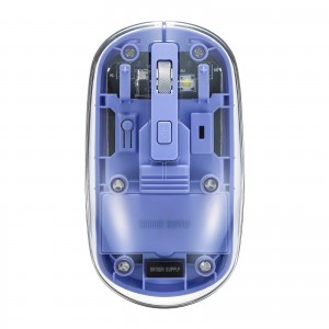 MA-SWBIRS332BL / Bluetoothワイヤレスマウス（透明ケース・充電式・ブルー）