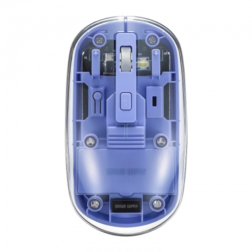 MA-SWBIRS332BL / Bluetoothワイヤレスマウス(透明ケース・充電式・ブルー)