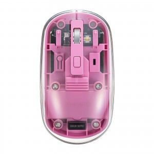 MA-SWBIRS332P / Bluetoothワイヤレスマウス（透明ケース・充電式・ピンク）