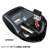 MA-SWBL196RN / 静音ワイヤレスブルーLEDマウス（5ボタン・レッド）