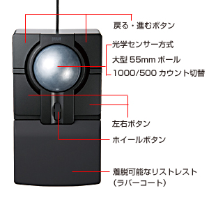 MA-TB38BK / オプトトラックボールPro（ブラック）