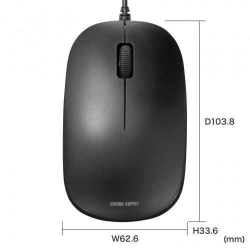 MA-TMYBL3 / USB Type-C有線マウス（USB-C to USB-A変換アダプタ付き・静音・抗菌）