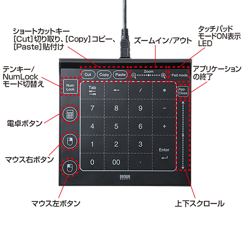 MA-TP01BK / USBタッチパッド