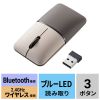 MA-WBBS310BG / 静音ワイヤレスブルーLEDコンボマウス　SLIMO・ベージュ（充電式）